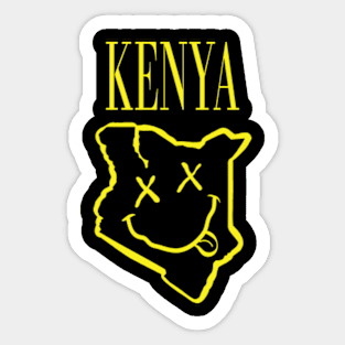 Vibrant Kenya Africa x Eyes Happy Face: Unleash Your 90s Grunge Spirit! Sticker